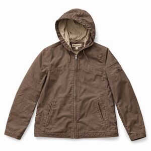 Dri Duck for Her Large Brown Canvas Cotton Hooded Chore Jacket